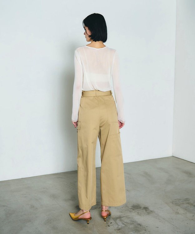 GRACE CONTINENTAL アシンメトリーワークパンツ キャメル