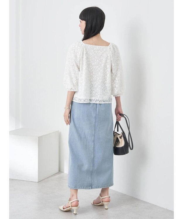 earth music&ecology フラワーレースブラウス Ivory