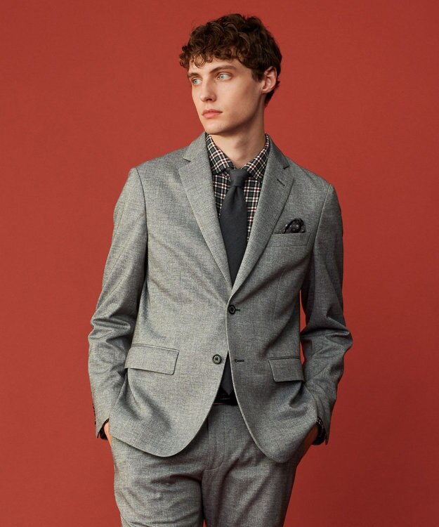 JOSEPH ABBOUD 【ストレッチ/セットアップ/弱撥水】フランネル ジャージ ジャケット ライトグレー系