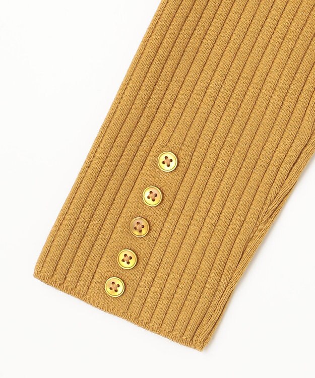 J.PRESS LADIES 針抜きフライス ボトルネック リブ カットソー イエロー系