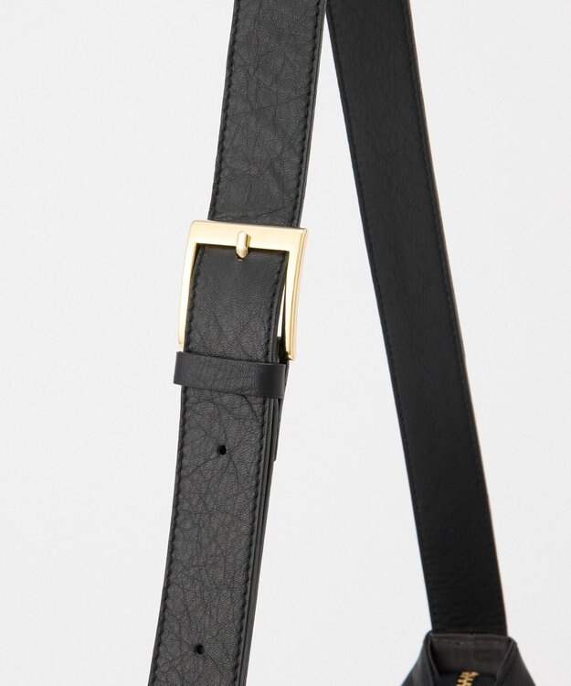 russet 【2025AW新作】レザー丸底バケットバッグ(CE-1615) Black