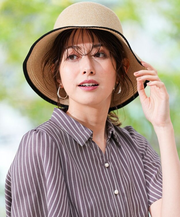 ANY SIS リボンブレード ハット ナチュラル×ブラック