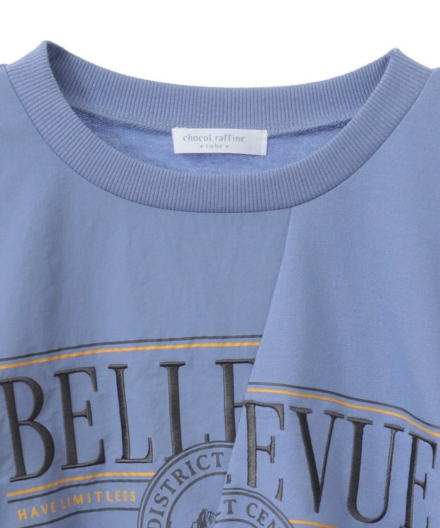 Green Parks リメイク風ナイロンドッキングプルオーバー Sax