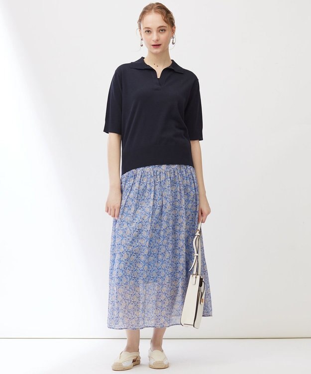 23区 【Indian Factory】コットンボイル スカート サックスブルー系5