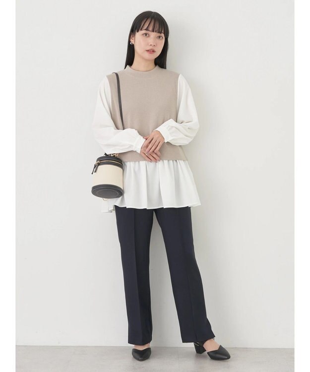 earth music&ecology ベストドッキングプルオーバー Beige