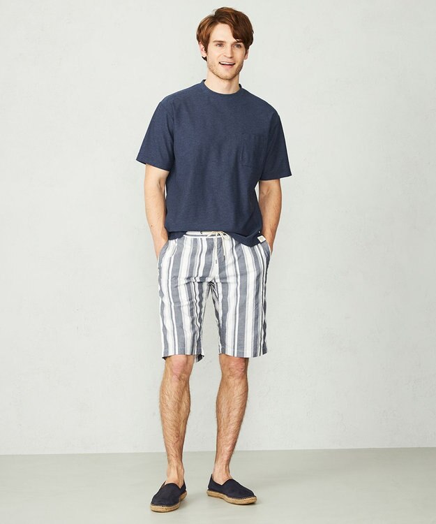 JOSEPH ABBOUD MOUNTAIN 【SPACE／UNISEX】オーガニックコットンスラブプレーティング天竺 Tシャツ ブルー系