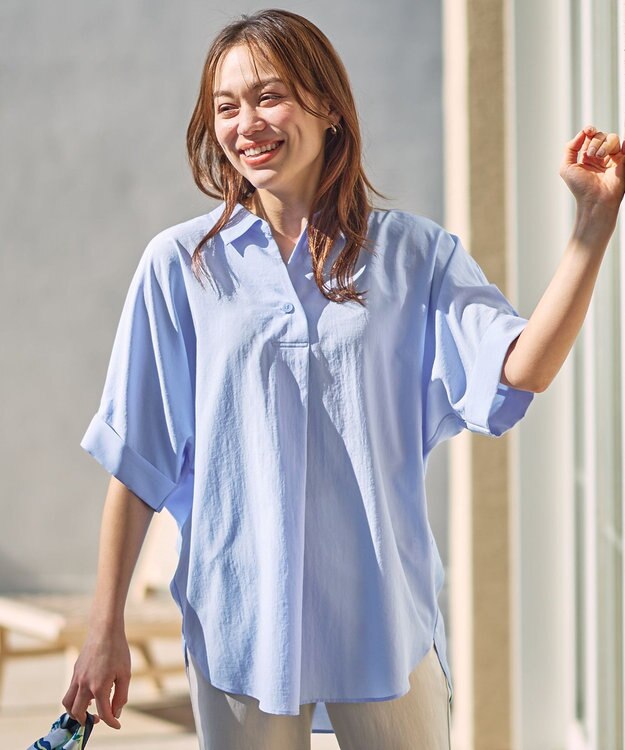 ANY 楽映えブラウス ライトブルー