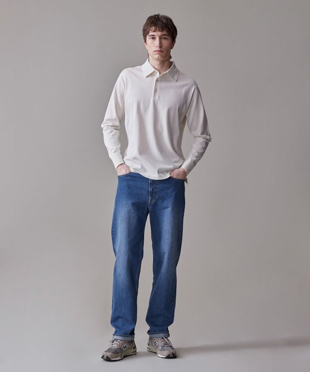 J.PRESS MEN 【きちんと感 × ニットのような柔らかな着心地】フレックスジャージ ポロシャツ アイボリー系