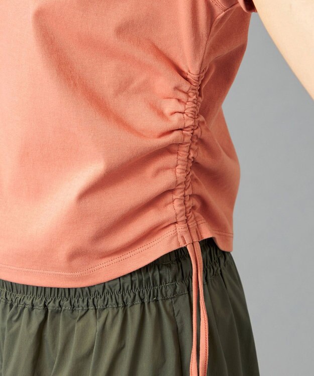 Chacott Chacott BALANCE HandsomeCotton サイドギャザーTシャツ サーモンピンク