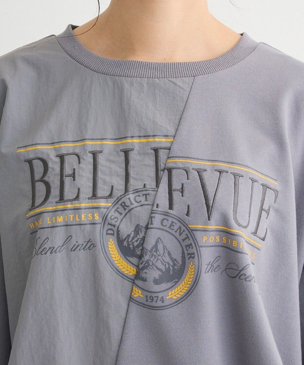 Green Parks リメイク風ナイロンドッキングプルオーバー Gray