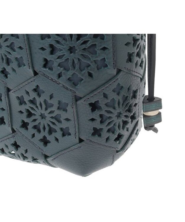 genten カレイド 手提げバッグ ネイビーブルー