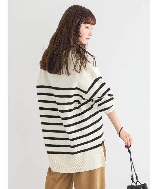 AMERICAN HOLIC バイパチ衿付きニットチュニック Ivory