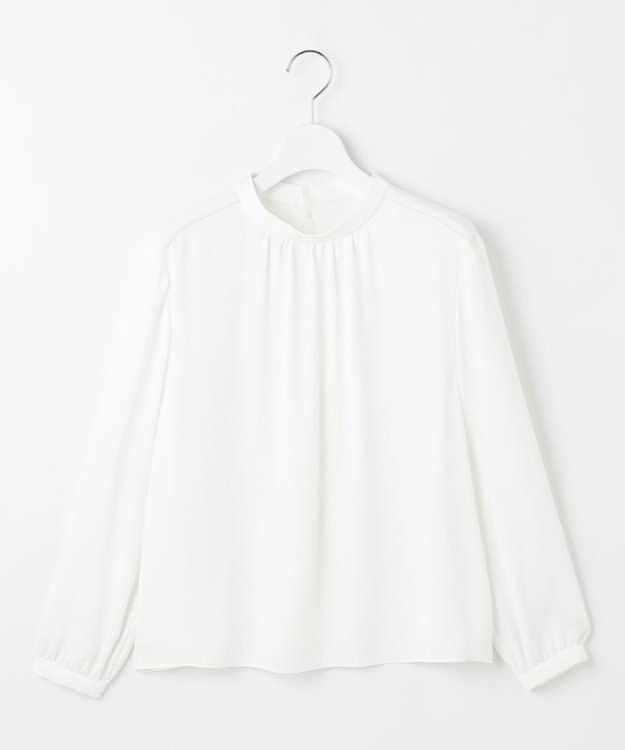 J.PRESS LADIES ジョーゼット モックネック カットソー ホワイト系