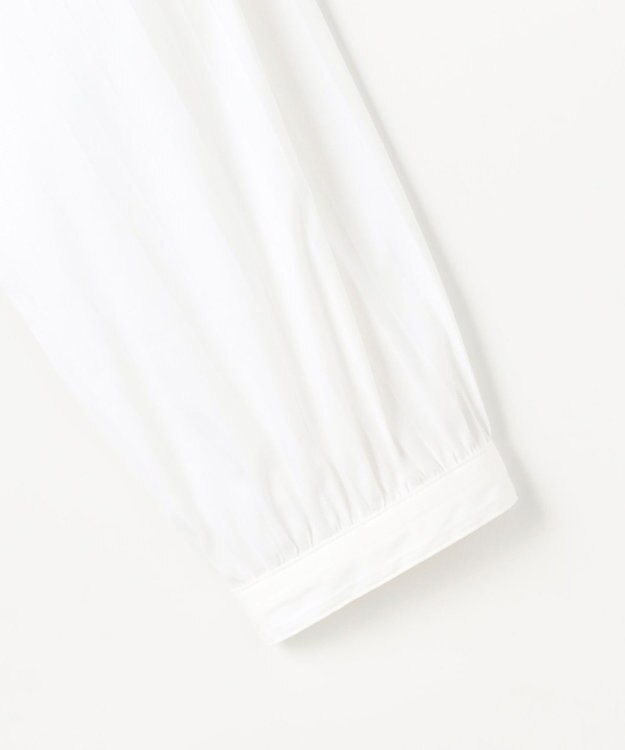 J.PRESS LADIES L BEZコットンナイロン ストライプ フリル襟 ブラウス ホワイトドビー系