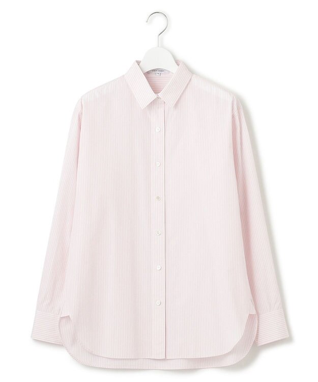 23区 L 【洗える】CANCLINI ベーシック シャツ ピンクストライプ