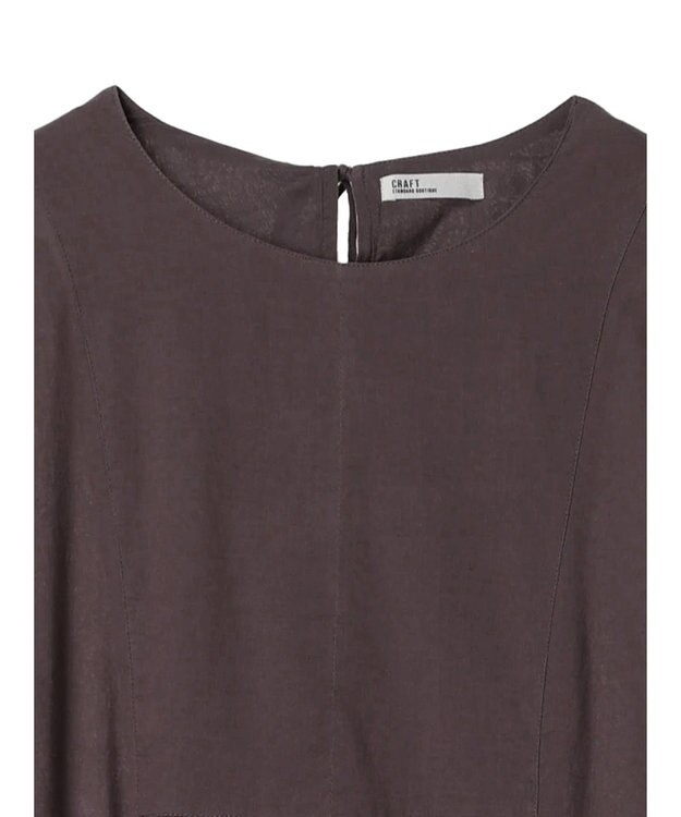 CRAFT STANDARD BOUTIQUE インド綿パフスリーブギャザーワンピース Purple