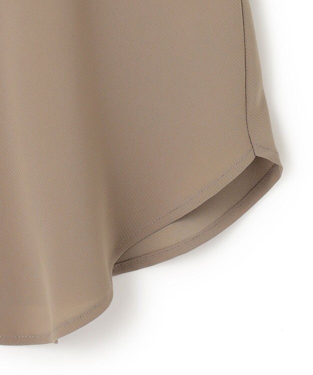 ICB 【接触冷感・UVケア・速乾】BackSatinAmunzen 5分袖バンドカラーブラウス ライトモカ系