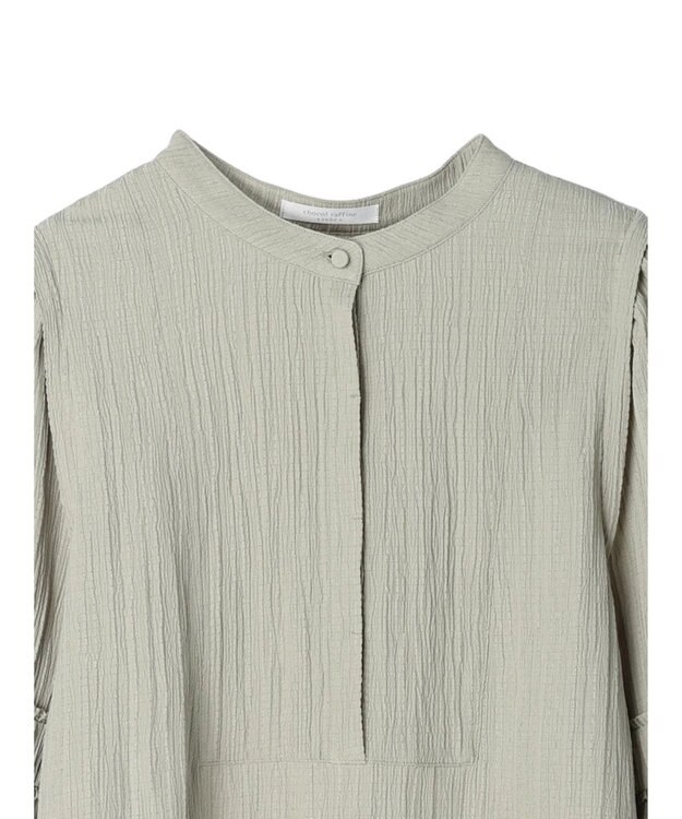 Green Parks 表面変化比翼シャツチュニック Smoky Green