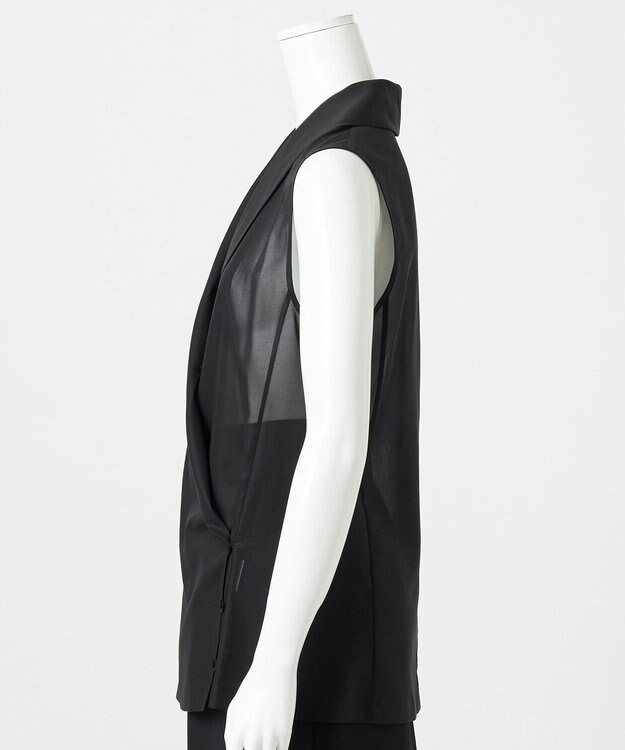 23区 L 【エステータ】コットンオーガンジー ブラウス ブラック系