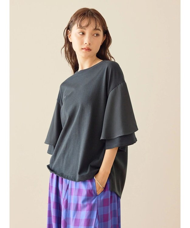 AMERICAN HOLIC 異素材スリーブプルオーバー Black