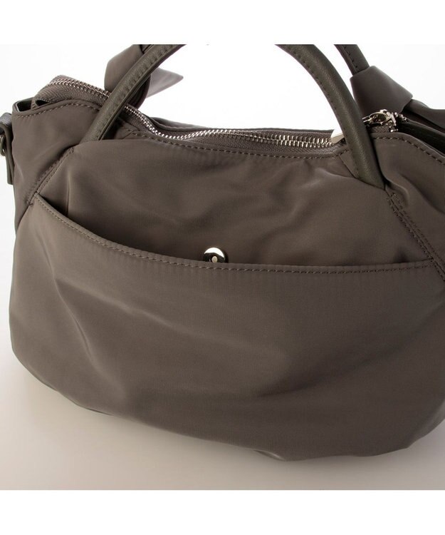 UNBILLION カシュカシュ cachecache / 下がりリボンナイロン2wayミニトートバッグ GY