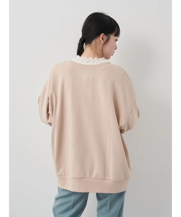 earth music&ecology 袖スリットスウェット Beige