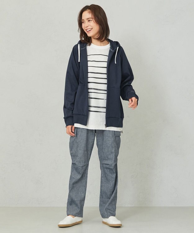 JOSEPH ABBOUD MOUNTAIN 【SPACE／UNISEX】リヨセルリネンシャンブレー パンツ ブルー系