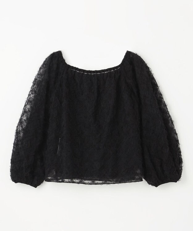 GRACE CONTINENTAL チュール刺繍トップ ブラック