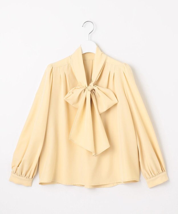 Feroux 【新色追加・洗える】ボリューム リボンタイ ブラウス ライトイエロー系