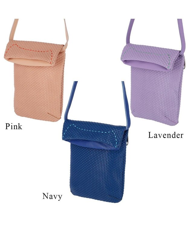 tsumori chisato CARRY エンボスメッシュ ショルダーバッグ ミニバッグ スマホショルダー ネイビー