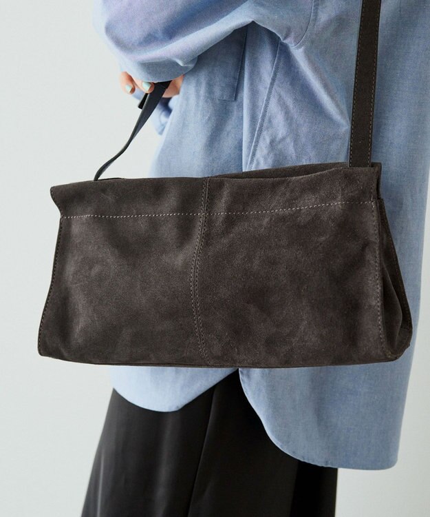russet 【2025AW新作】スエード横長ショルダーバッグ(CE-1578) Gray