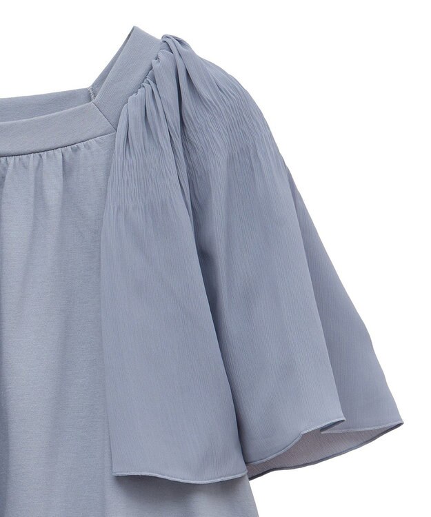 earth music&ecology マジョリカフレアスリーブスクエアプルオーバー Sax