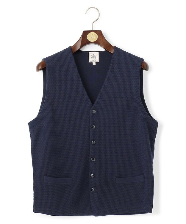 J.PRESS MEN 【High twist links】ニットベスト ネイビー系