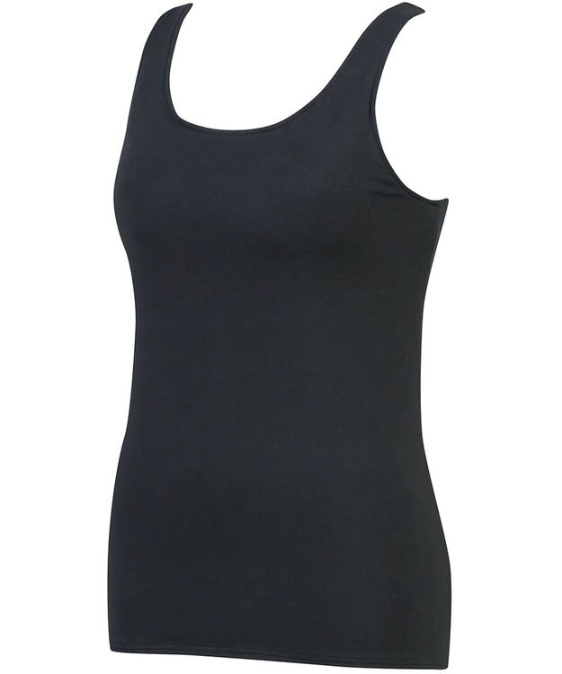 Wing カップ付きタンクトップ 綿混(身生地部) ラク きれいなバストシルエット 【シンクロブラトップ 綿混タイプ】 ブラトップ ET1132 ウイング／ワコール ブラック