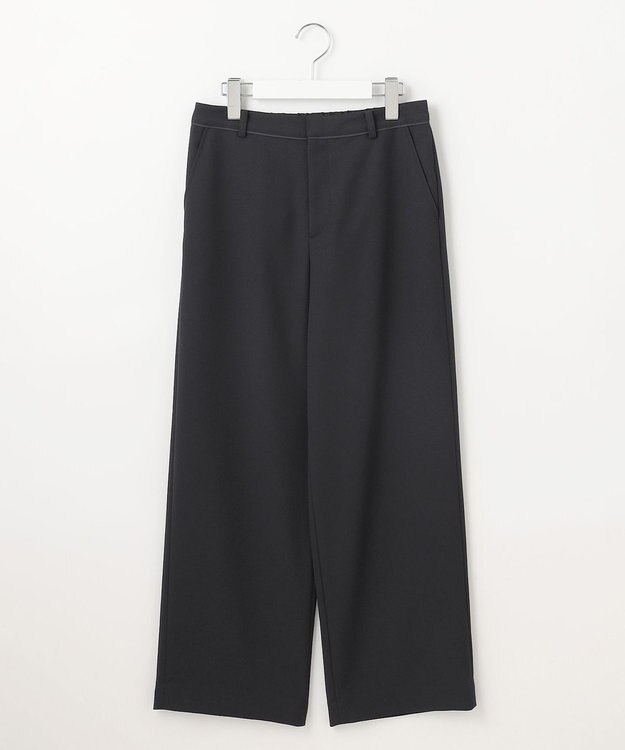 J.PRESS LADIES 【洗える】Crispyツイル ストレート パンツ ブラック系