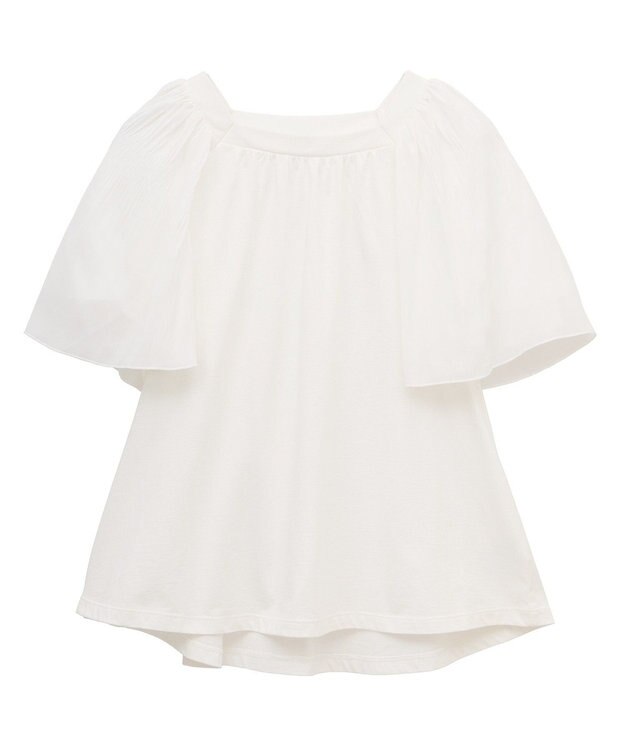 earth music&ecology マジョリカフレアスリーブスクエアプルオーバー Ivory