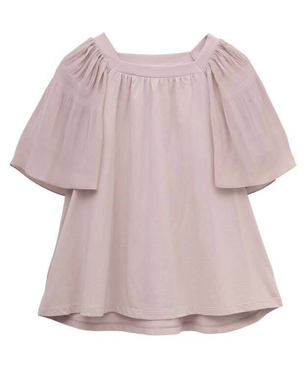 earth music&ecology マジョリカフレアスリーブスクエアプルオーバー Pink