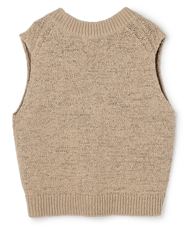 UNFILO テープヤーンニット ベスト キャメル