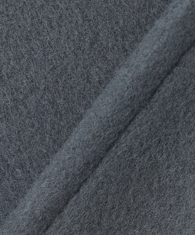 J.PRESS LADIES L ショートビーバー ノーカラーコート ダルブルー系