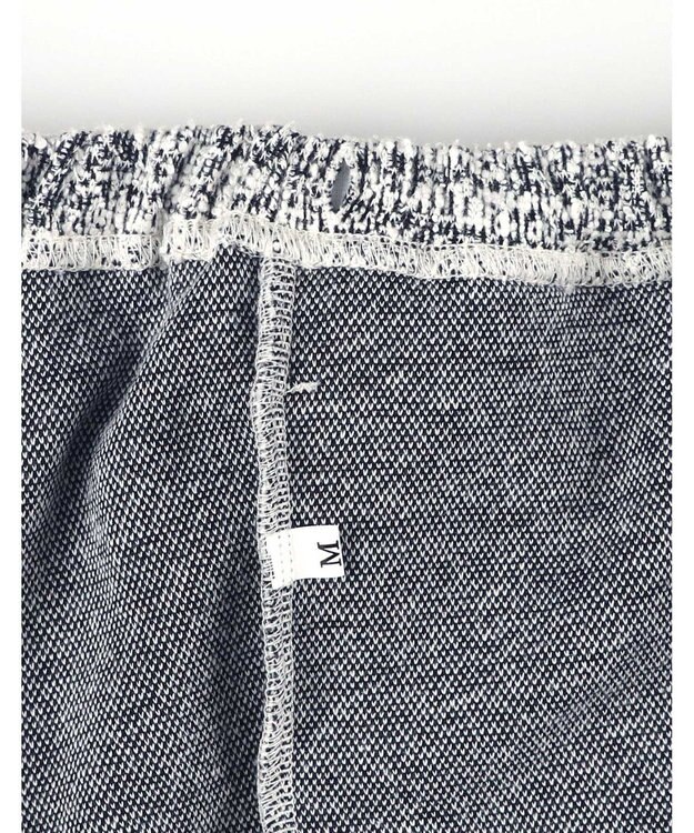 une nana cool 【綿混】カジュアルスラブツィード 長袖開襟パジャマ ブラック系