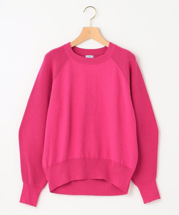 組曲 【選べる8色展開・春まで使える！】バックレースカラー ニット ラズベリー系