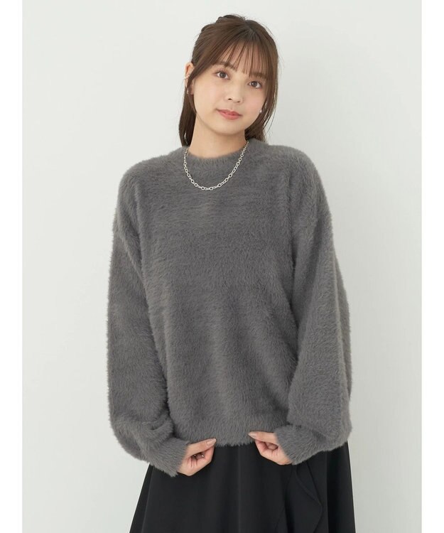 earth music&ecology ロングシャギーハイネックプルオーバー Gray