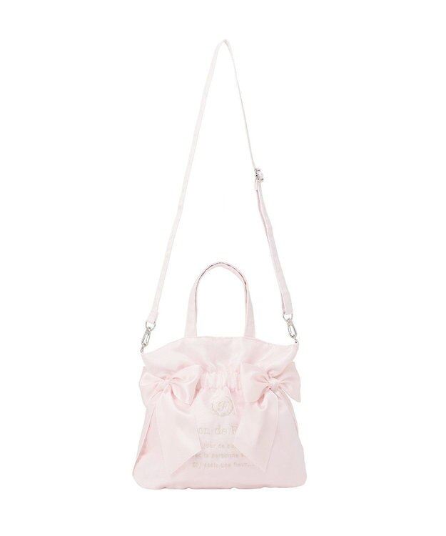 Maison de FLEUR オーガンジーダブルリボン2Wayトートバッグ Light Pink
