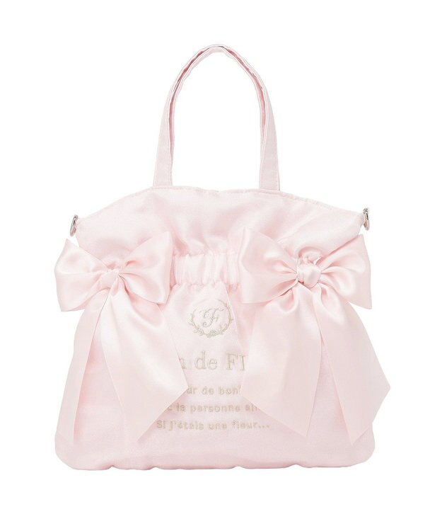 Maison de FLEUR オーガンジーダブルリボン2Wayトートバッグ Light Pink