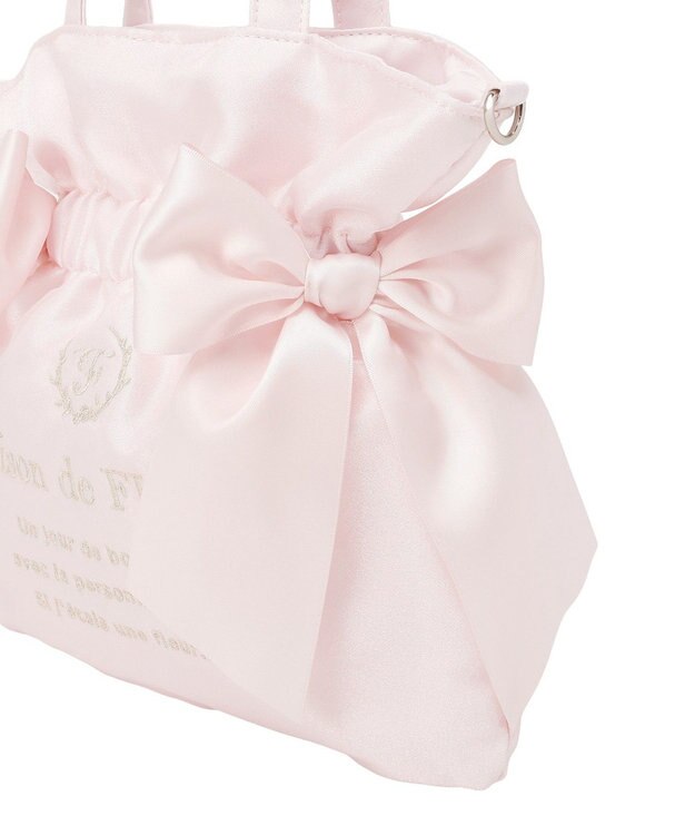Maison de FLEUR オーガンジーダブルリボン2Wayトートバッグ Light Pink