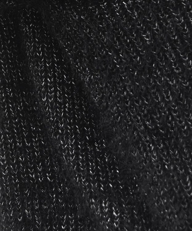 Tiaclasse 【洗える】ふわふわ片畦ラメシャギーカーディガン ブラック