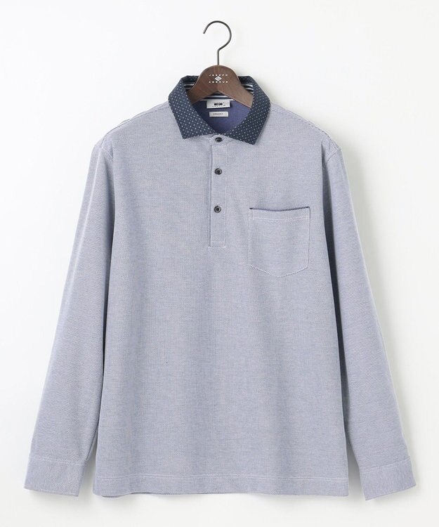JOSEPH ABBOUD 【キングサイズ・オーガニックコットン】ダディポロシャツ ブルー系
