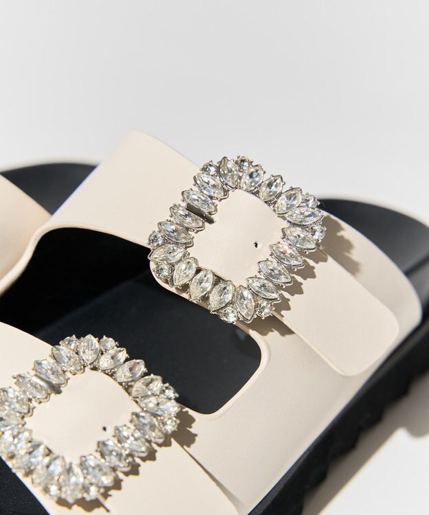 AMERICAN HOLIC ビジューフラットサンダル Ivory