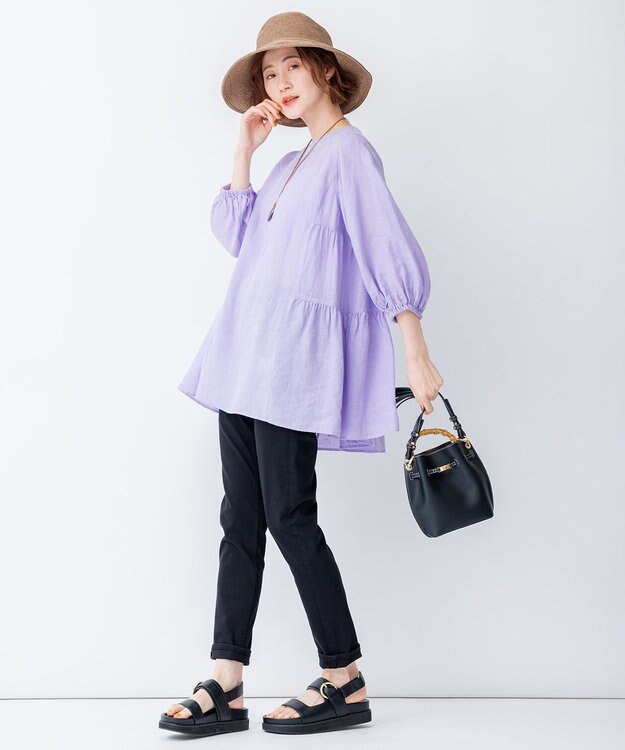 23区 バックル フッドベッド サンダル ブラック系