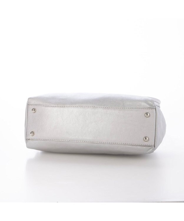 UNBILLION ペルケ perche / ソフトレザーワイドボストントート シルバー